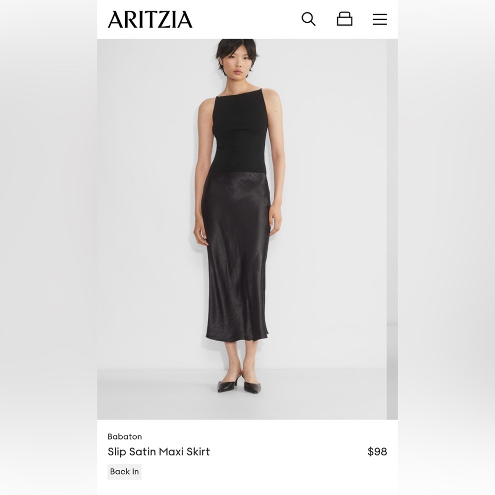 Black satin skirt
